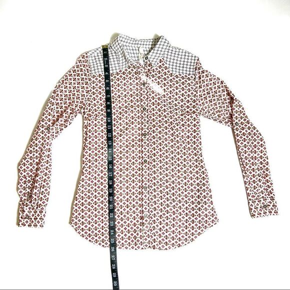 SECEN Women’s Small Cotton Long Sleeve Blouse Western Boho Cowgirl Appeal - Picture 11 of 13